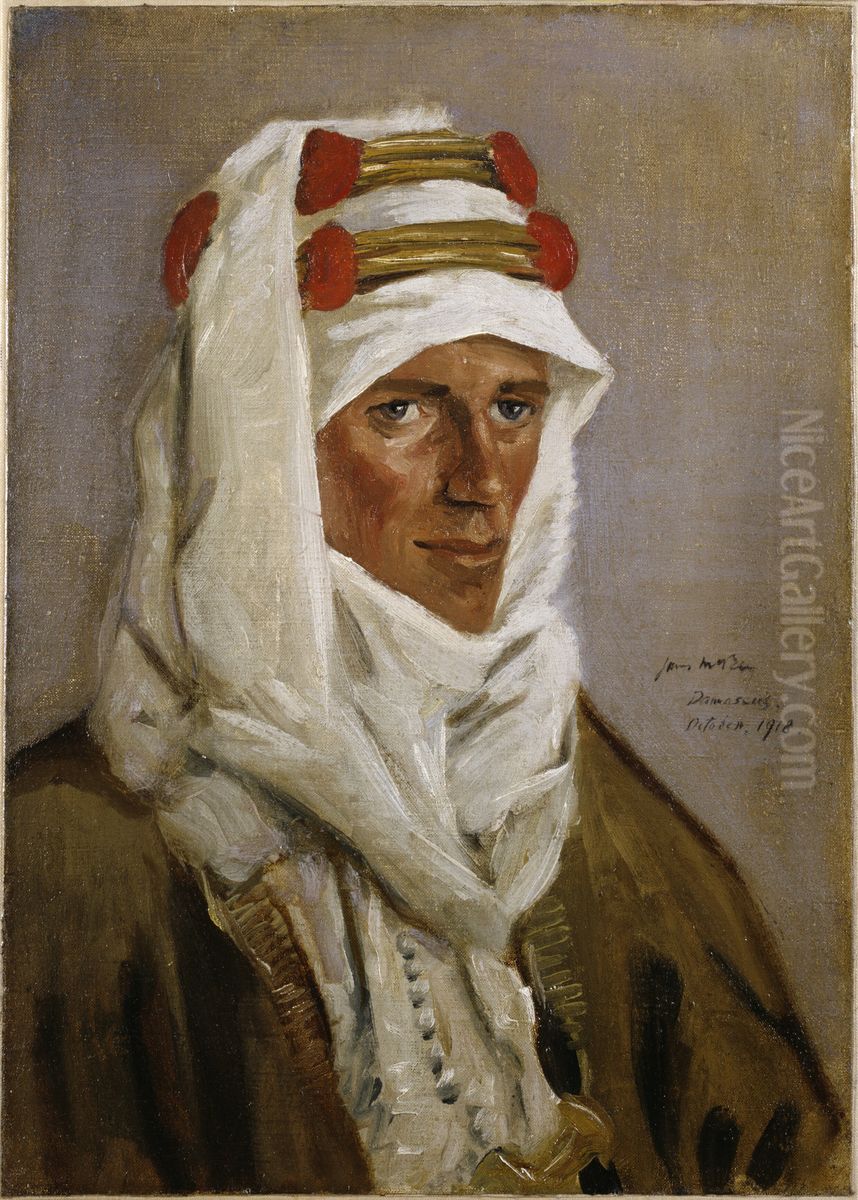Lieutenant Colonel T. E. Lawrence (1888-1935), CB, DSO Oil Painting by James Mcbey