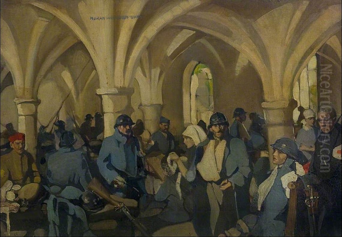 Hopital Auxiliaire d'Armee 301 - Abbaye de Royaumont Oil Painting by Norah Neilson Gray