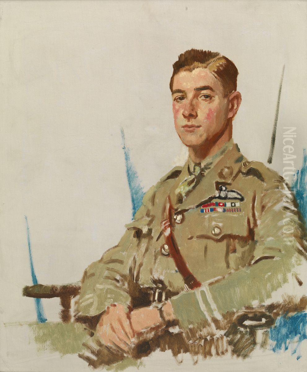 Major J B McCudden, VC, DSO, MC, MM Oil Painting by William Orpen