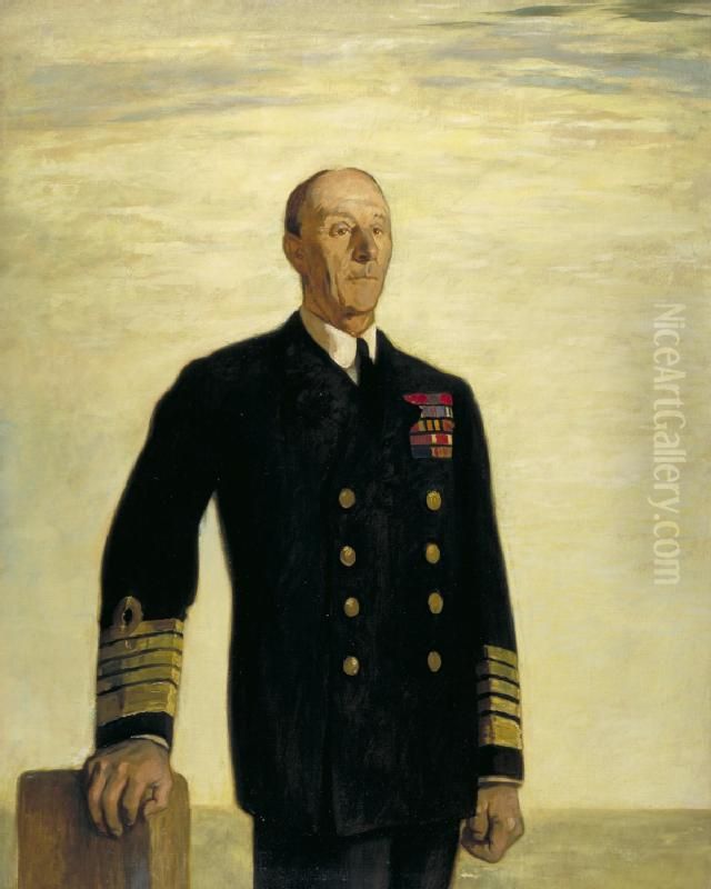 Admiral of the Fleet Sir John Jellicoe (1859-1935), GCM, OM, GCVO Oil Painting by Glyn Warren Philpot