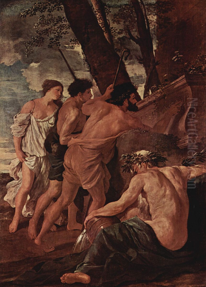 Die Hirten von Arkadien Oil Painting by Nicolas Poussin