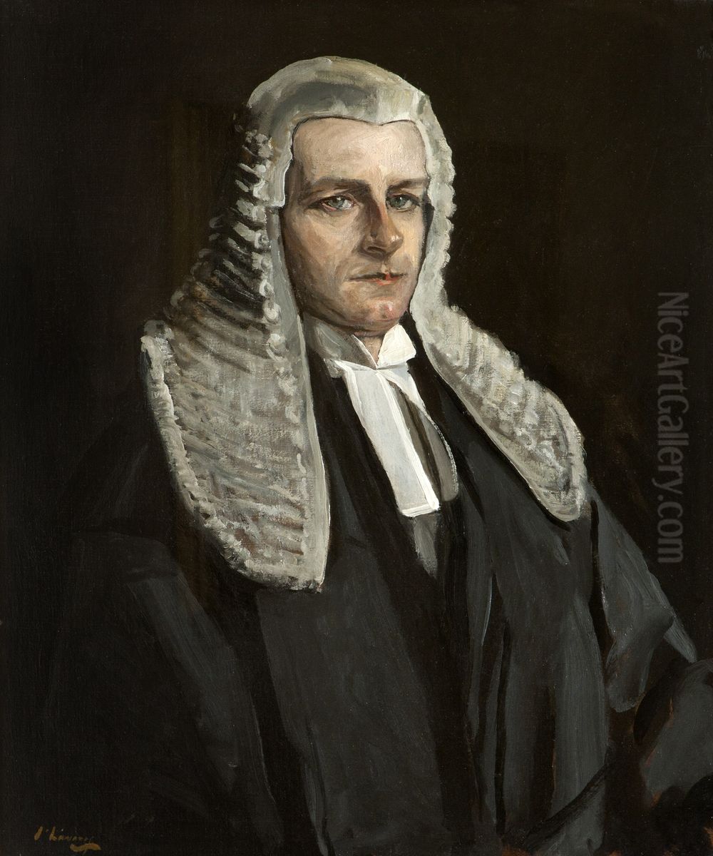 The Right Honourable Hugh O'Neill (1883-1982), PC, First Speaker of the House of Commons, Northern Ireland Oil Painting by John Lavery