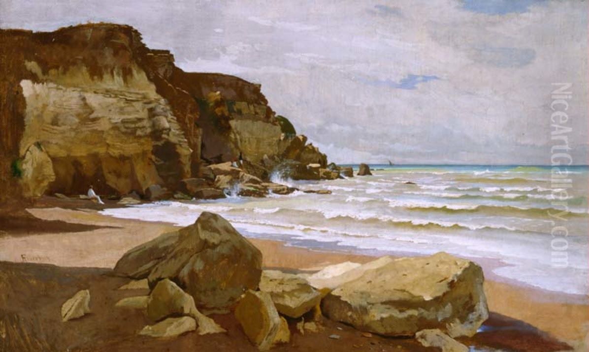 Meereskuste Porto d'Anzio Oil Painting by Anselm Friedrich Feuerbach