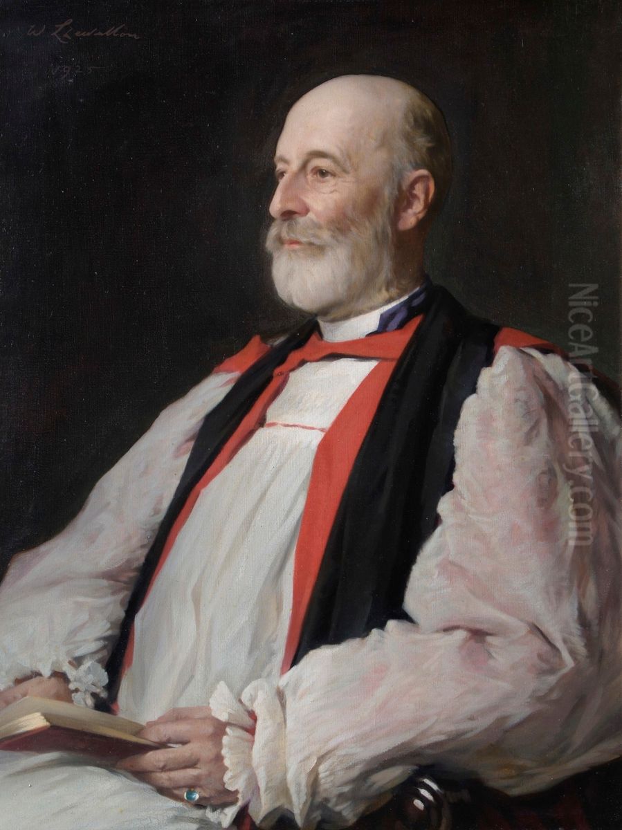 Portrait of J.P. Hughes, Bishop of Llandaff Oil Painting by William Llewellyn