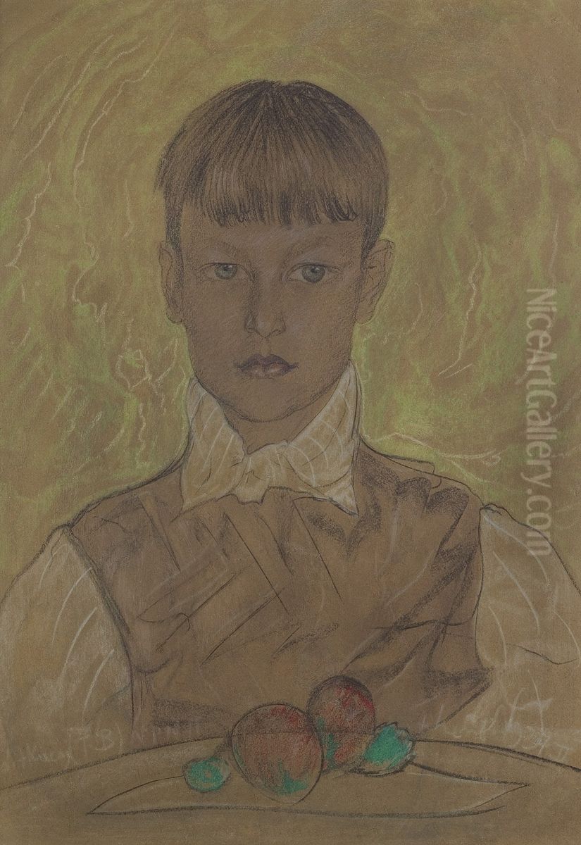 Portrait of a boy Oil Painting by Stanislaw Ignacy Witkiewicz (Witkacy)