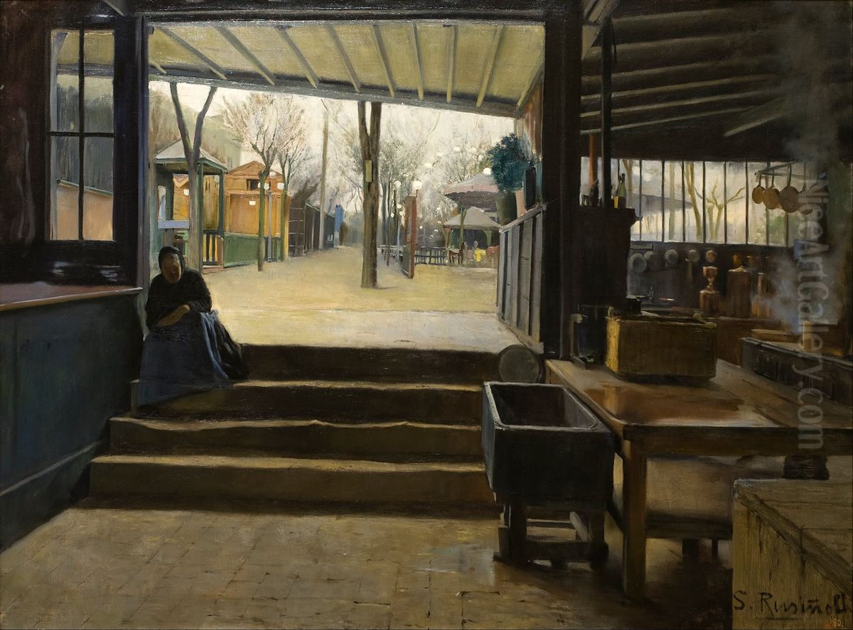 Laboratory of La Galette Oil Painting by Santiago Rusinol i Prats
