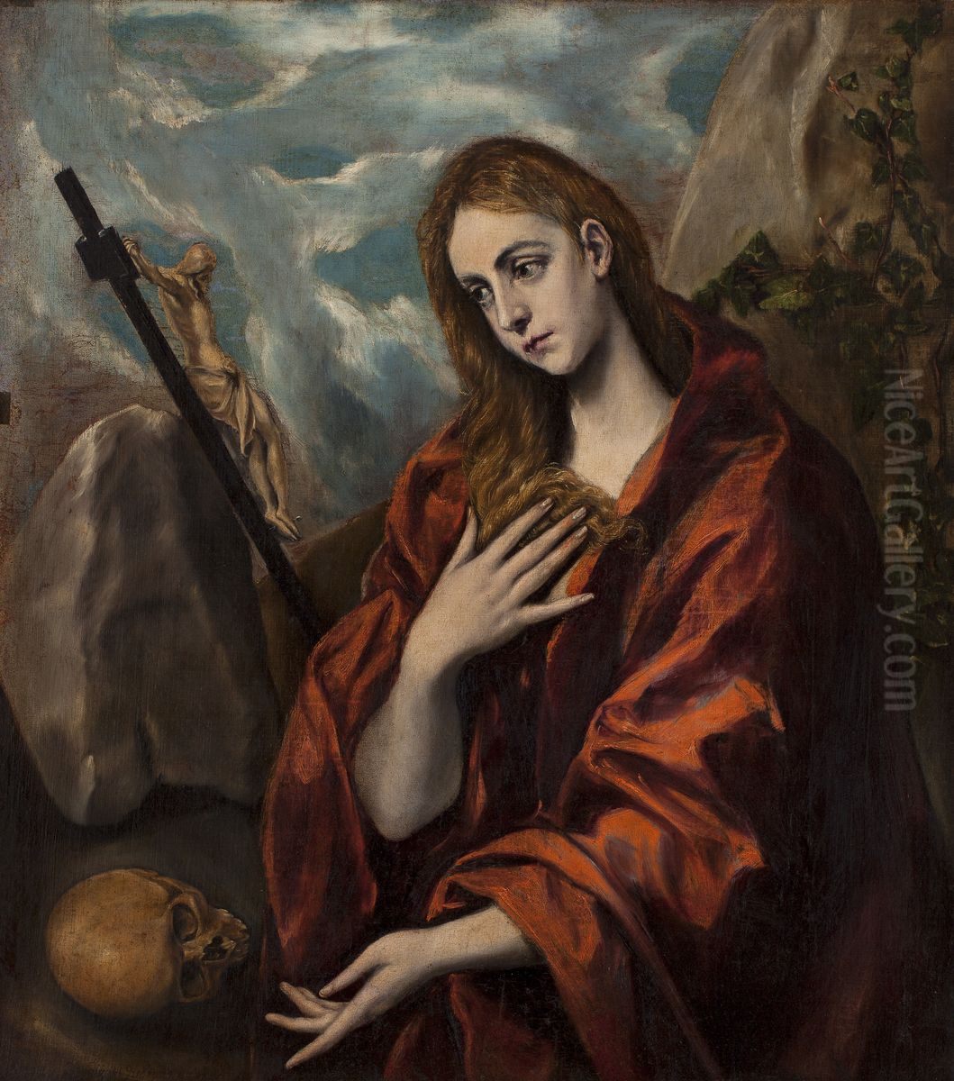Mary Magdalen penitent Oil Painting by El Greco