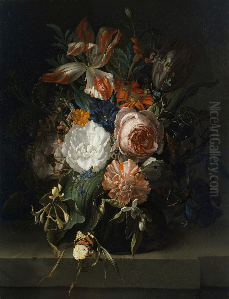 Blumenstillleben, 1691 Oil Painting by Rachel Ruysch