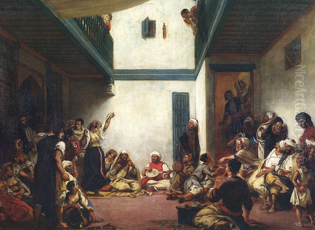 Noce juive dans le Maroc Oil Painting by Eugene Delacroix