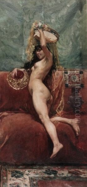 Nu femeni Oil Painting by Juan Luna