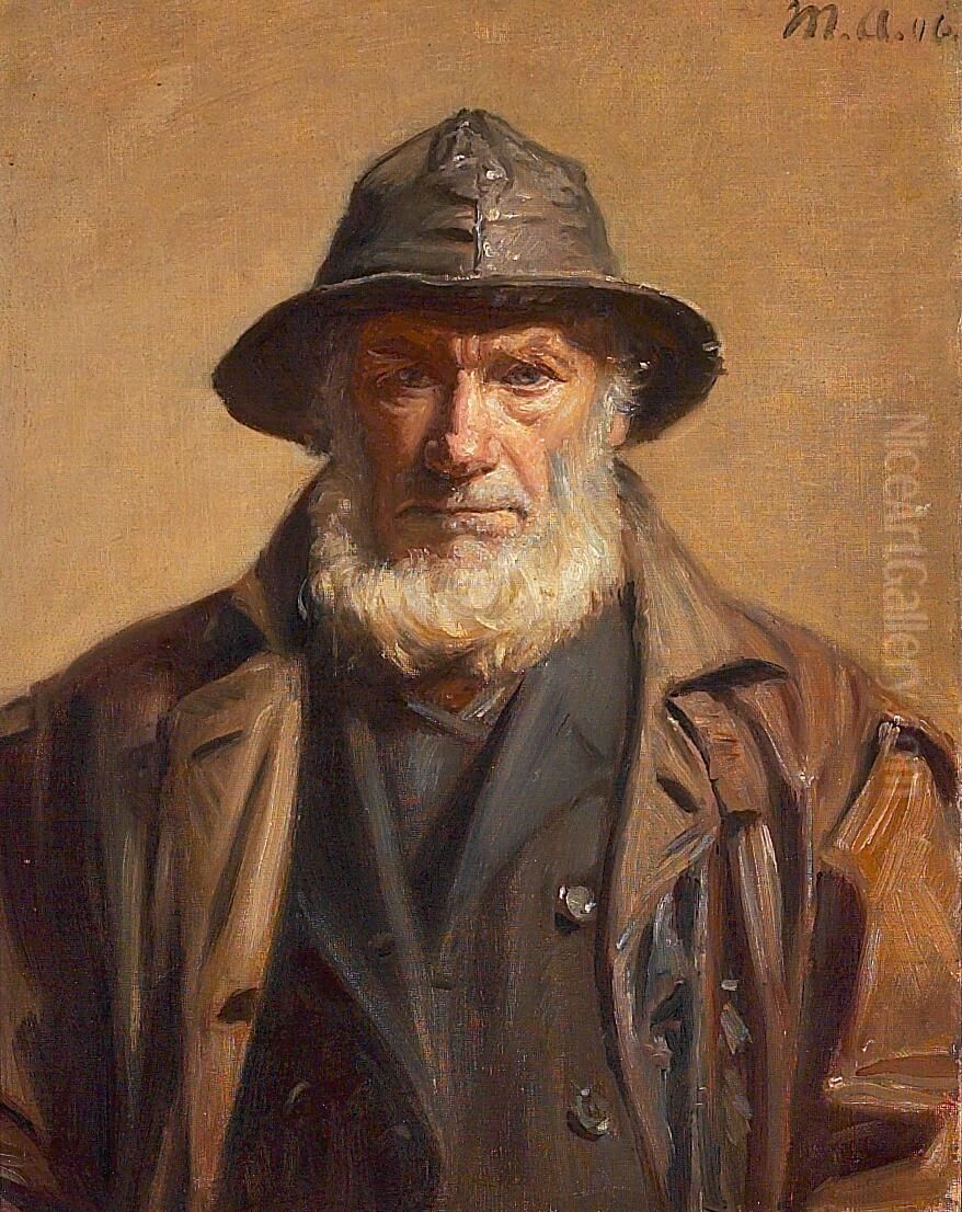 Portrait of a Skagen fisherman. Oil Painting by Michael Peter Ancher