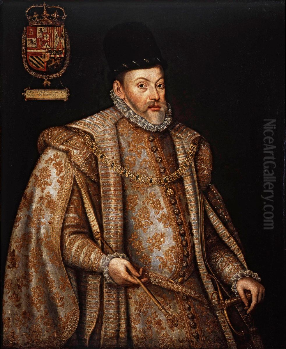 Philip II as King of Portugal Oil Painting by Alonso Sanchez Coello