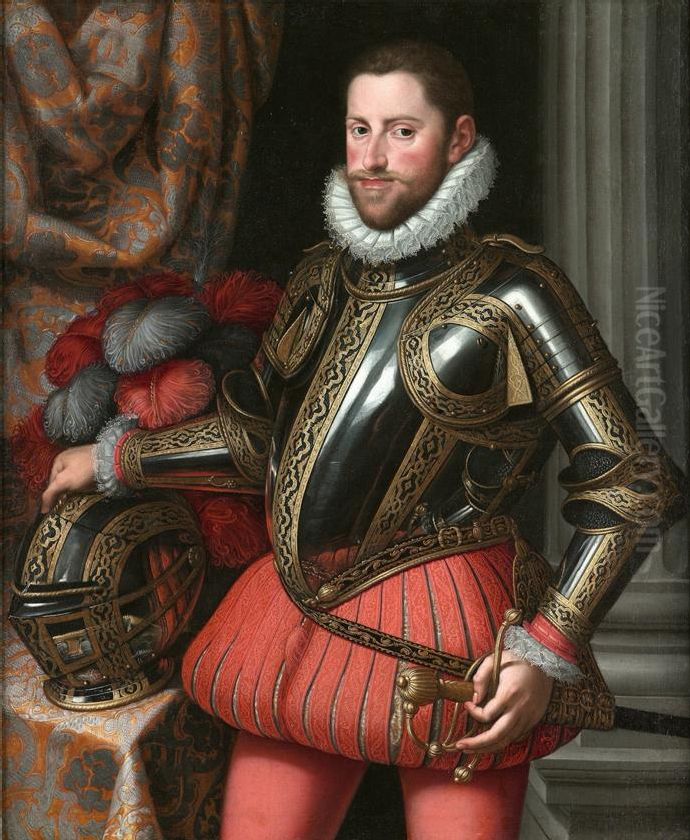 Portrait ofArchduke Ernest of Austria(1553-1595) Oil Painting by Martino Rota Dalmatia