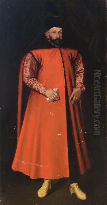Portrait of King Stephen Bathory Oil Painting by Martin Kober
