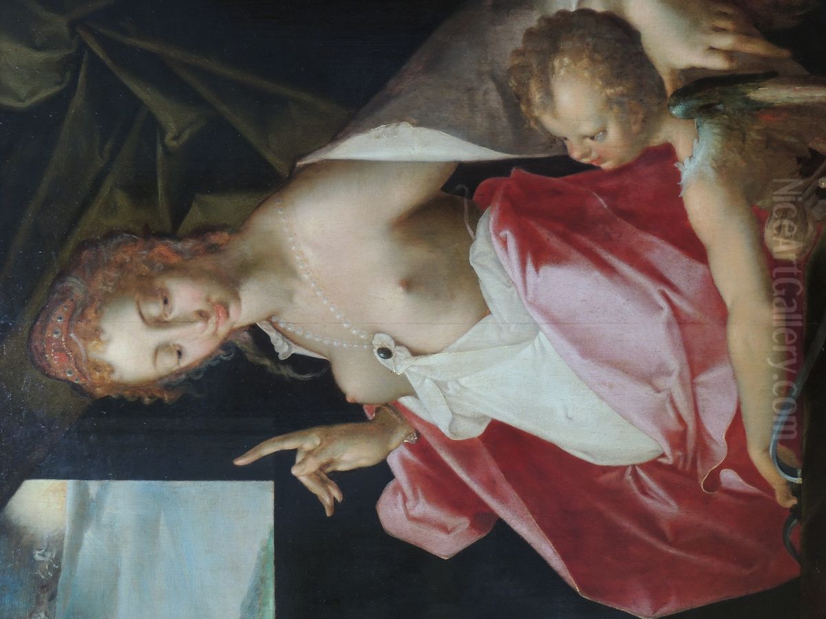 Venus and Cupid'' Oil Painting by Bartholomeus Spranger