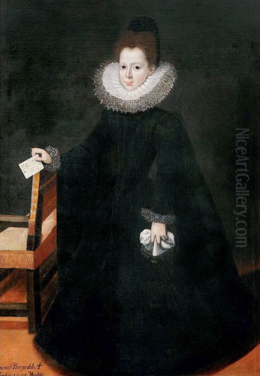 Portrait ofMaria Luisa de Aragon y Gurrea( - 1663) Oil Painting by Juan Pantoja de la Cruz