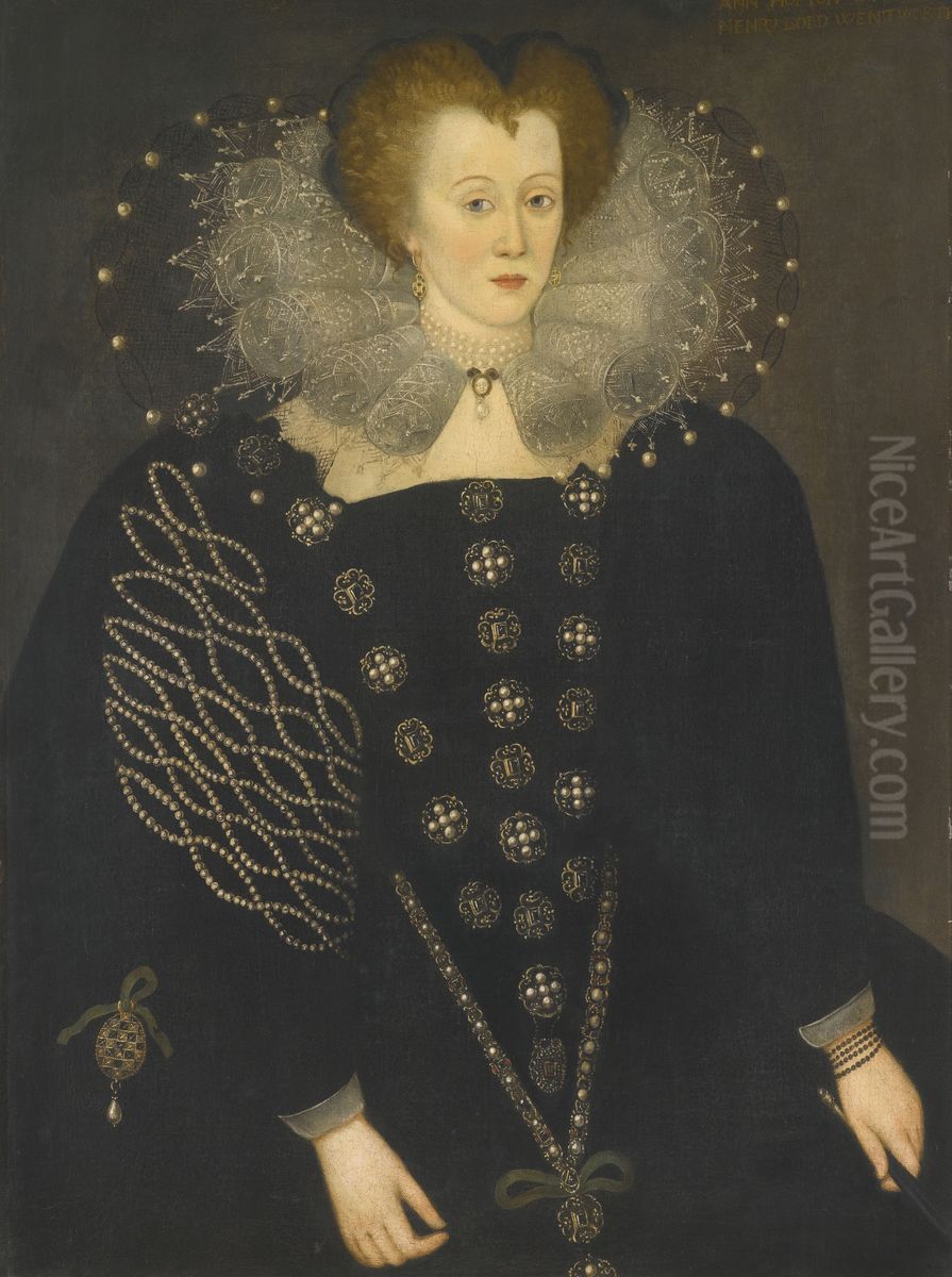 Portrait of Anne Hopton, later Lady Pope. Oil Painting by Marcus Gheeraerts the Younger