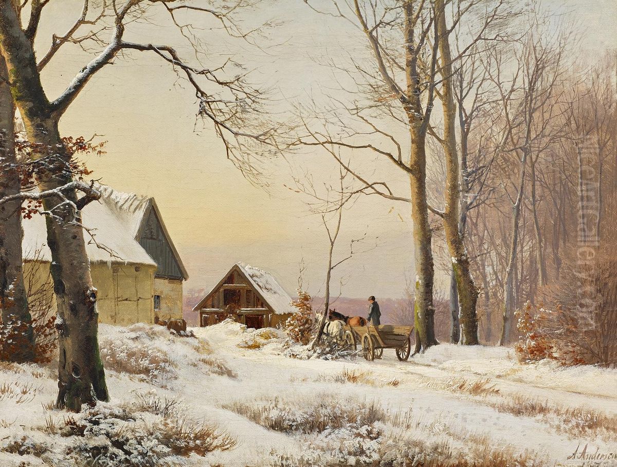 Coming home. Oil Painting by Anders Andersen-Lundby