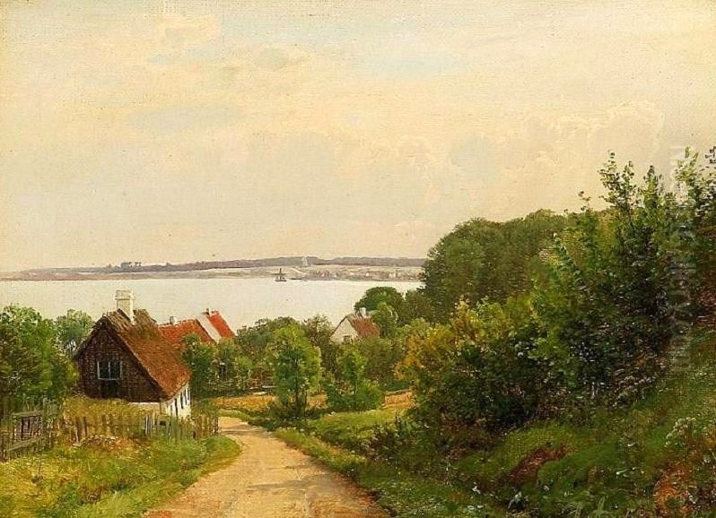 View of a Danish inlet. Oil Painting by Anders Andersen-Lundby