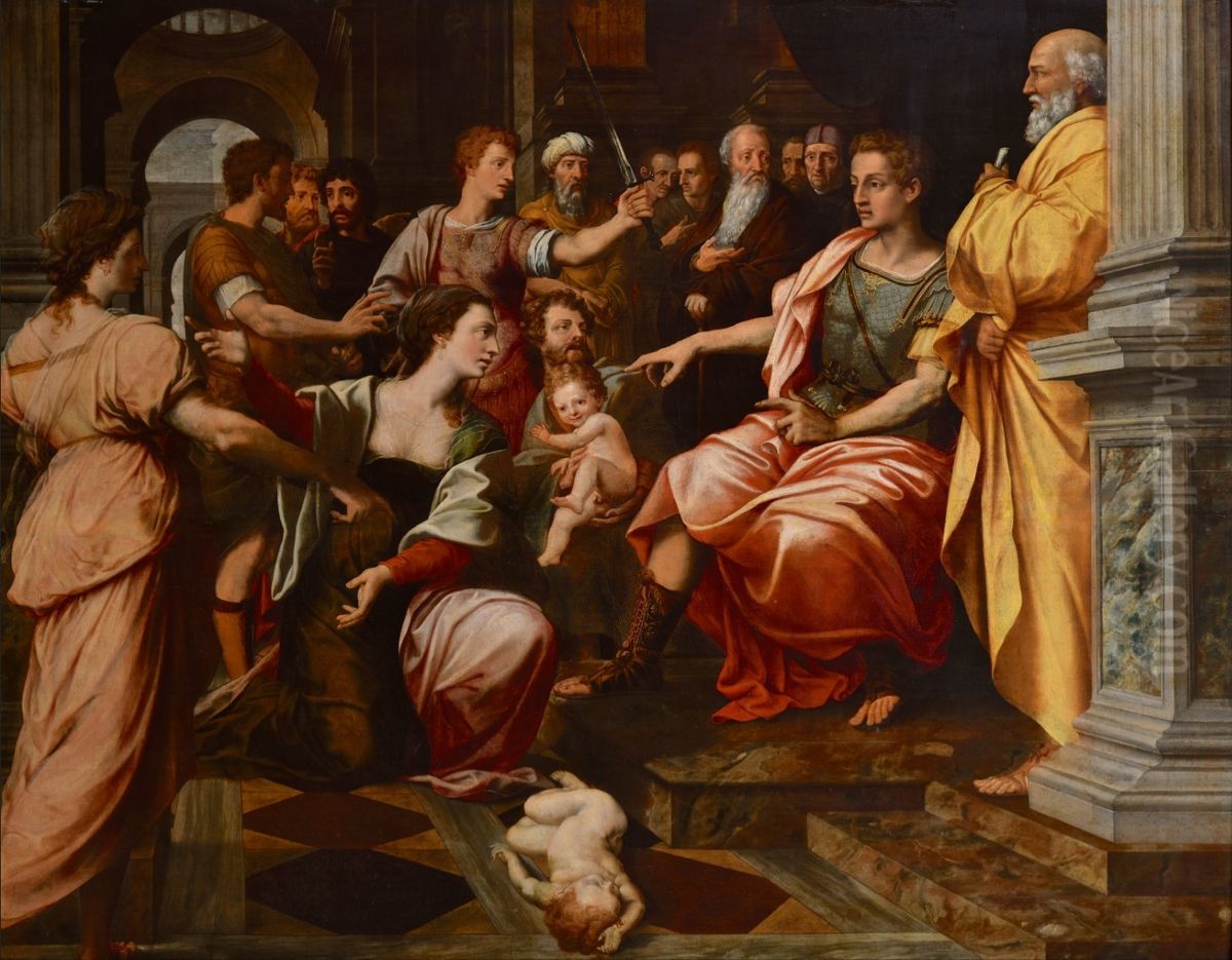 The Judgement of Solomon Oil Painting by Michiel Coxie
