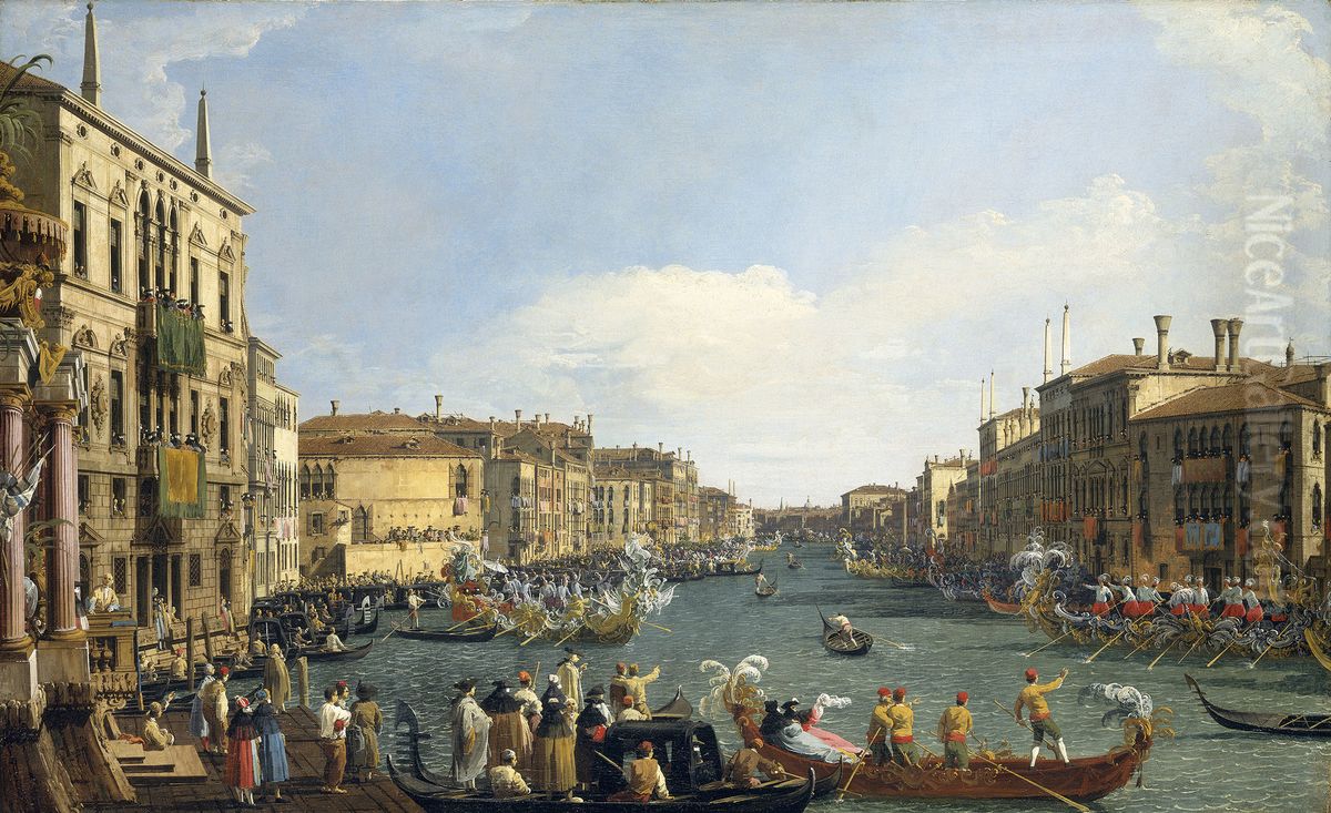 A Regatta on the Grand Canal Oil Painting by Canaletto