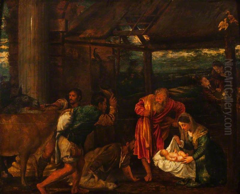The Adoration of the Shepherds Oil Painting by Titian