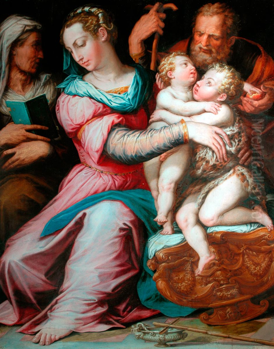 The Holy Family with Saint John Oil Painting by Giorgio Vasari