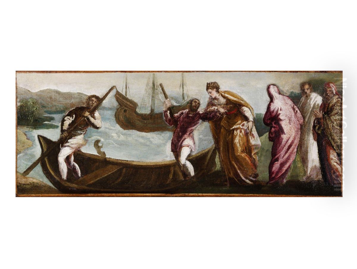 The Embarkation of St Helena to the Holy Land Oil Painting by Jacopo Tintoretto