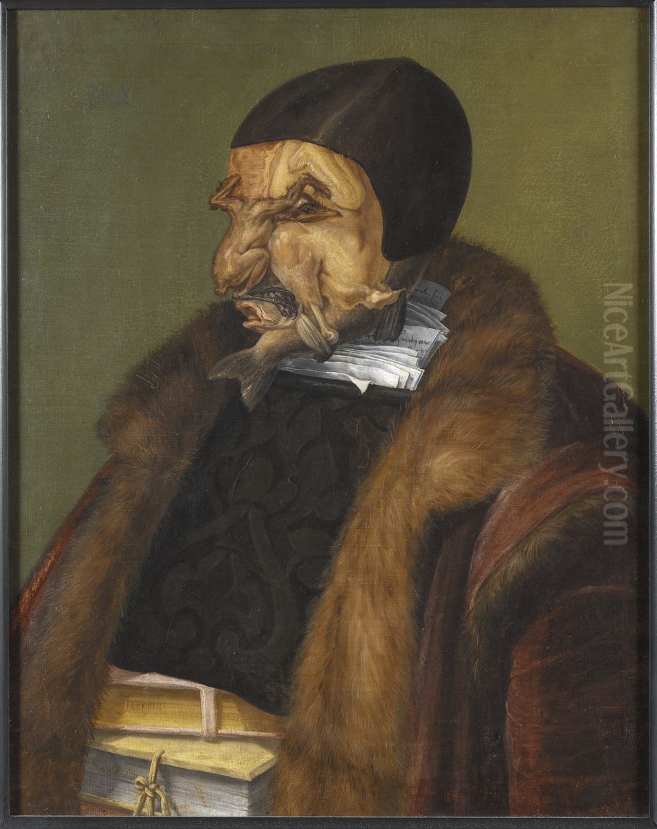 Juristen, mojligen Ulrich Zasius, 1461-1536, humanist, rattslard Oil Painting by Giuseppe Arcimboldo