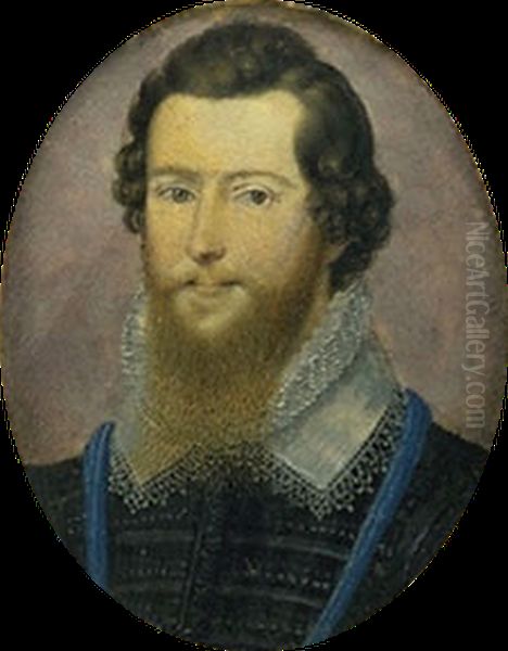 Portrait ofRobert Devereux, 2nd Earl of Essex(1566-1601) Oil Painting by Isaac Oliver