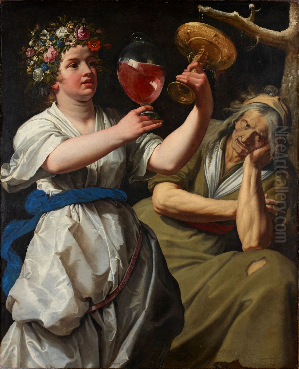 Allegory of Joy and Melancholy Oil Painting by Abraham Janssens I