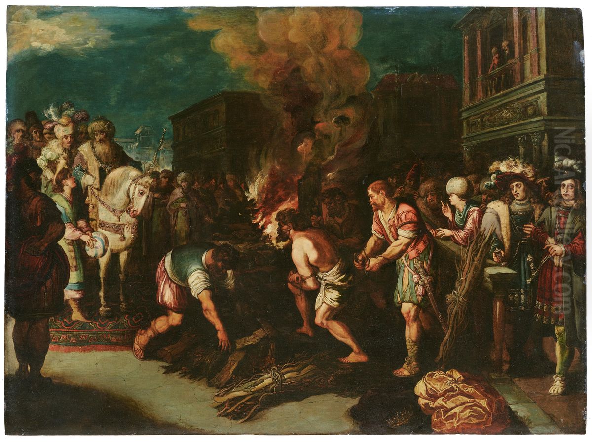 Croesus before Cyrus Oil Painting by Kasper or Gaspar van den Hoecke