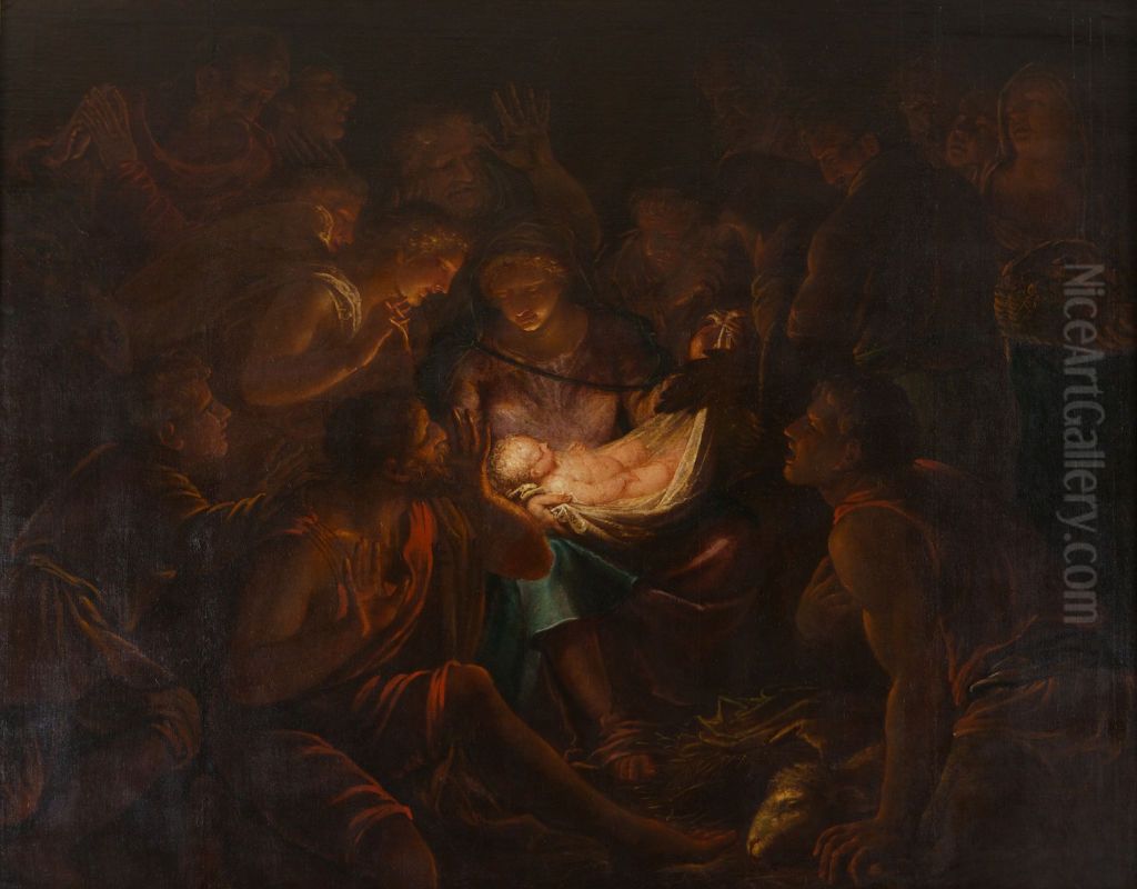 The Adoration of the Shepherds Oil Painting by Marco Liberi