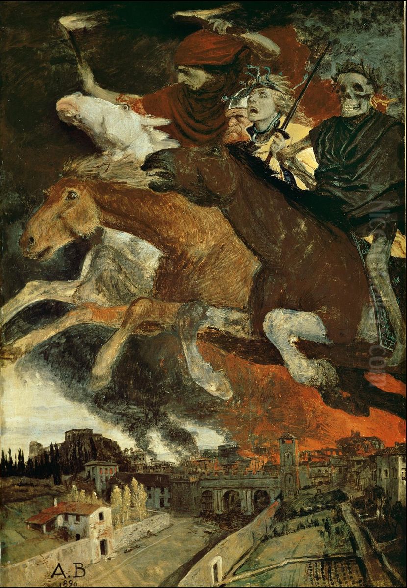 Der Krieg Oil Painting by Arnold Bocklin