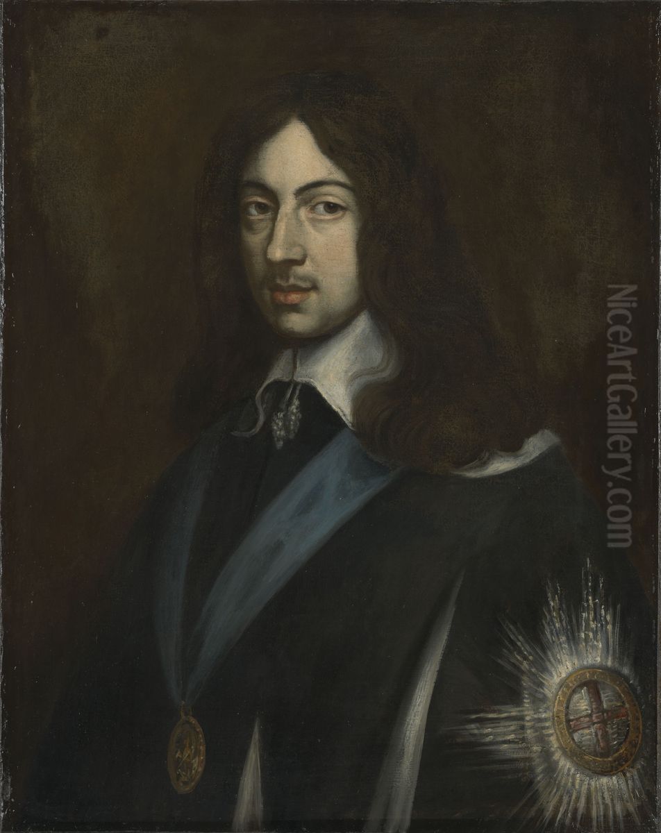 King Charles II (1630-1685) Oil Painting by Jan van den Hoecke