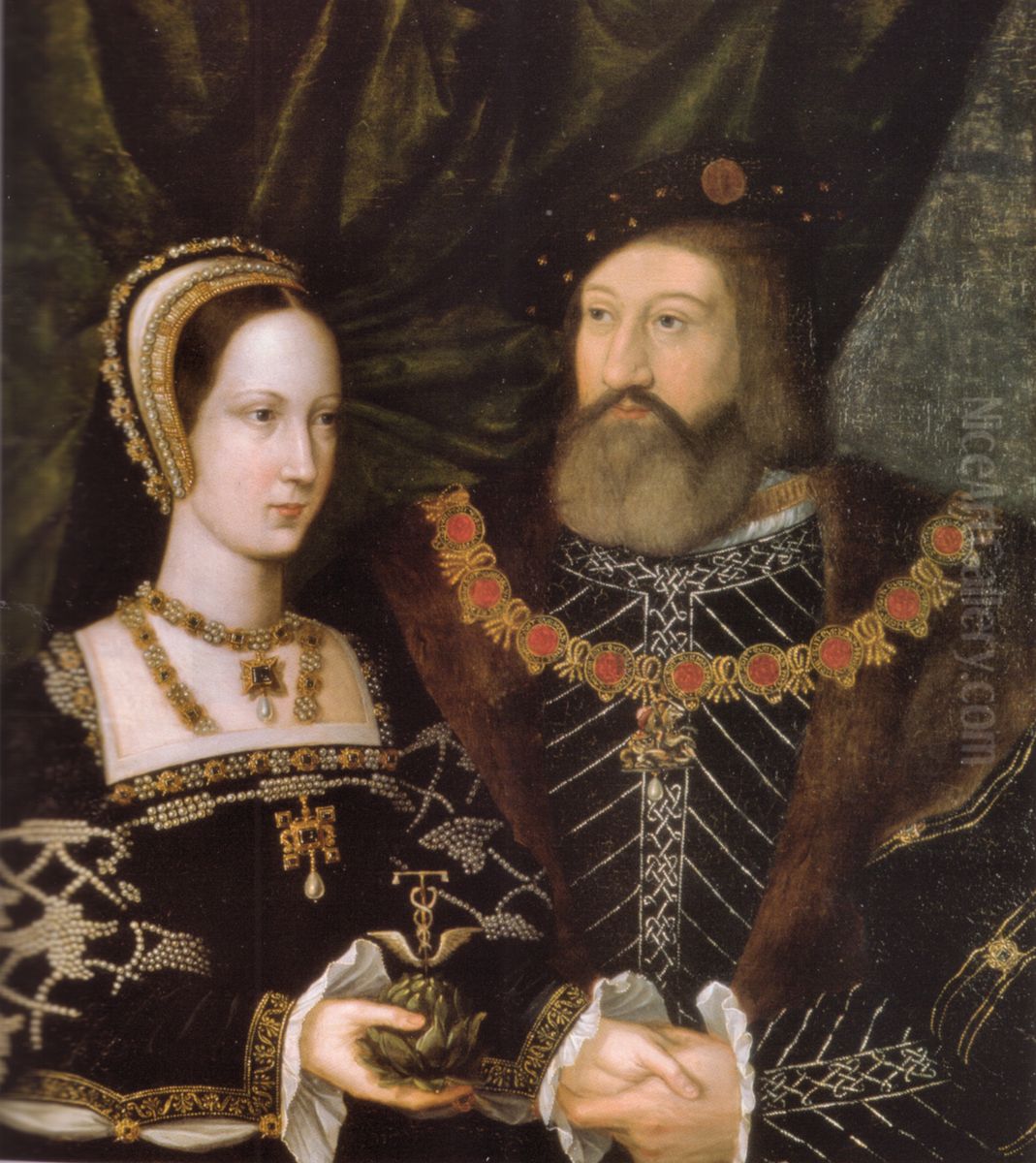 Mary Tudor and Charles Brandon, Duke of Suffolk Oil Painting by Jan Gossaert