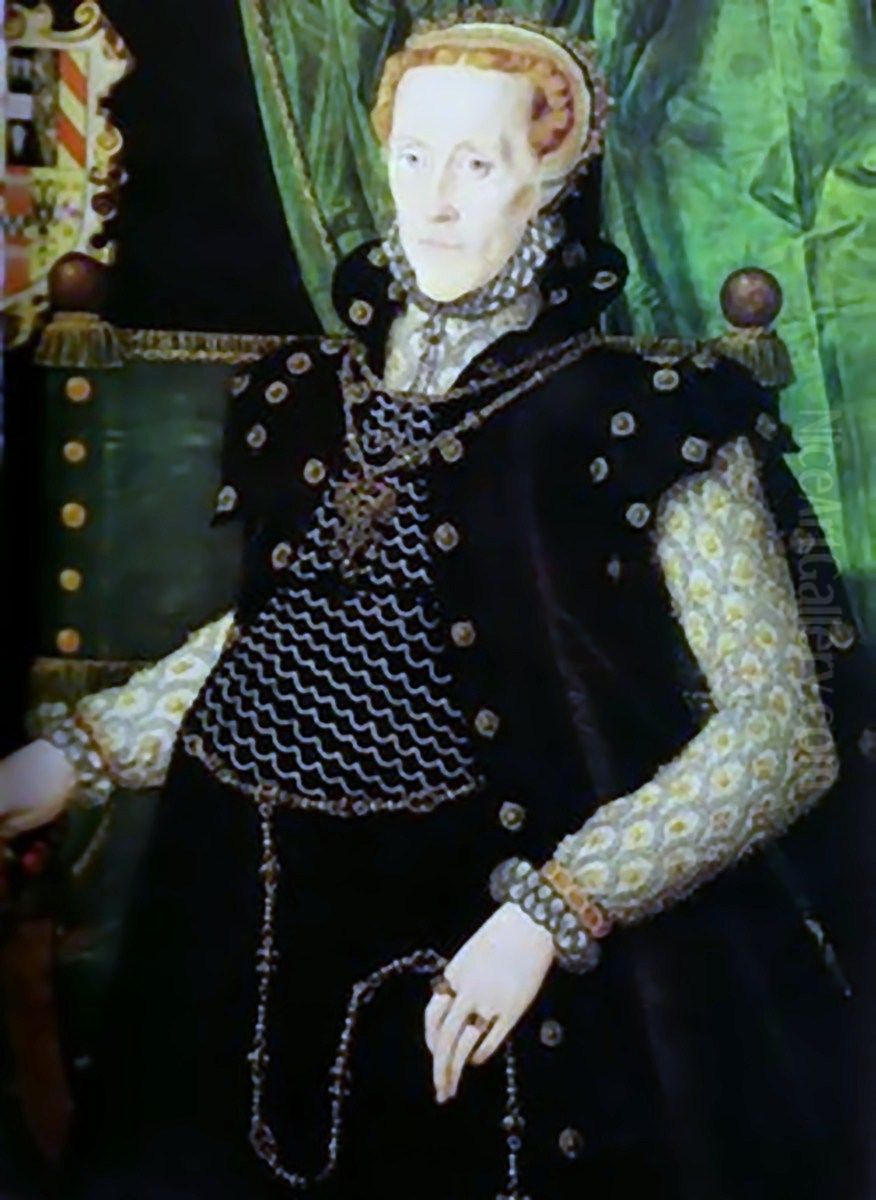 Portrait of Mildred Cooke, Lady Cecil (1526-89), 1563 Oil Painting by Hans Eworth