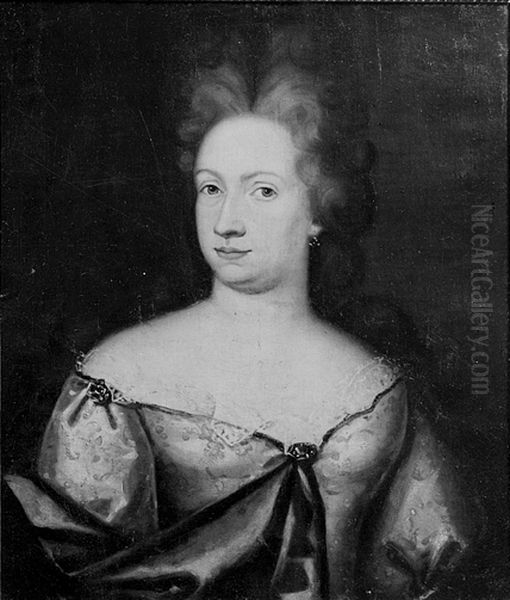 Portrait of Annichen Sibbern (b. Huus) (1660-1714), wife of Nicolai Sibbern Oil Painting by Jacob Coning