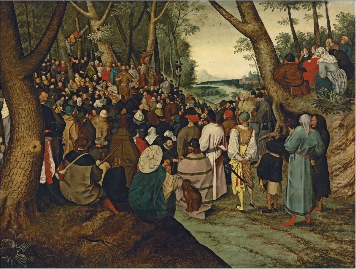 St. John the Baptist preaching to the multitude Oil Painting by Pieter Brueghel the Younger
