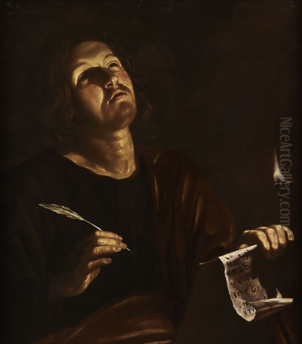 The poetofSt John Oil Painting by Jan Cossiers