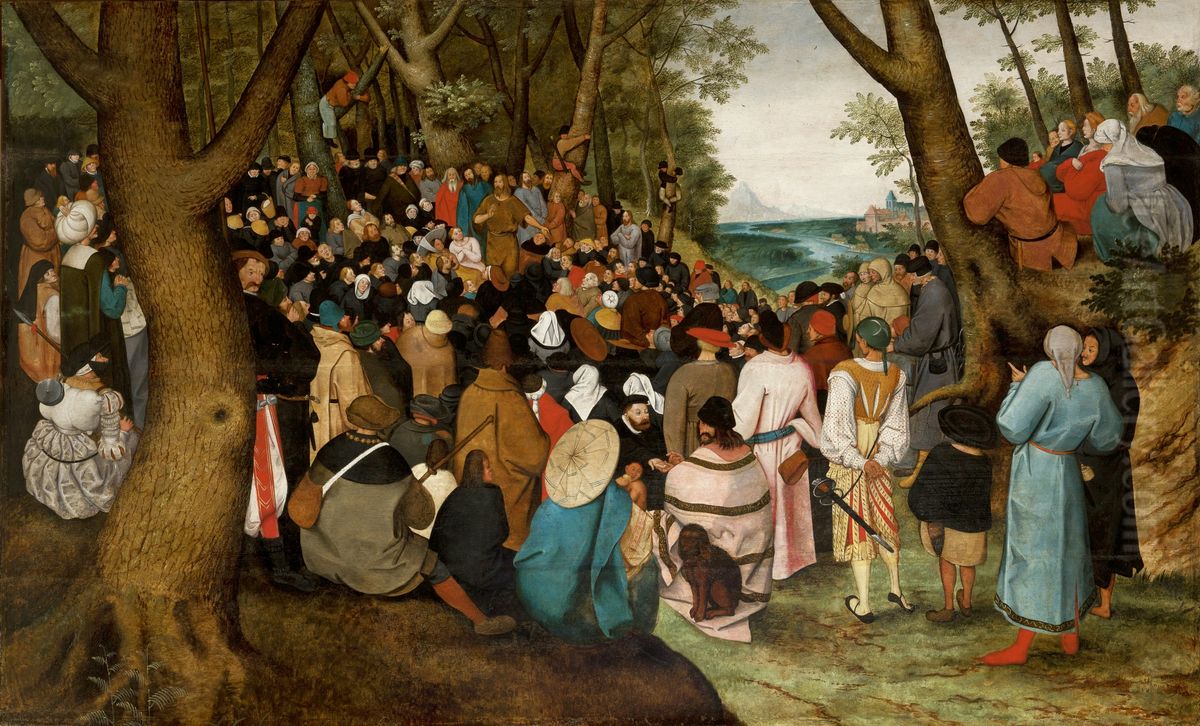The Preaching of St. John the Baptist. Oil Painting by Pieter Brueghel the Younger