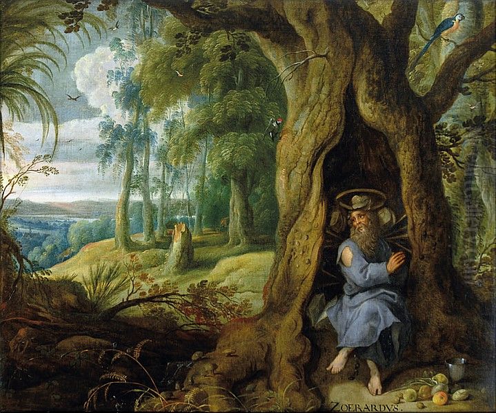 Andrew Zorard as a hermit Oil Painting by Wenceslas Cobergher