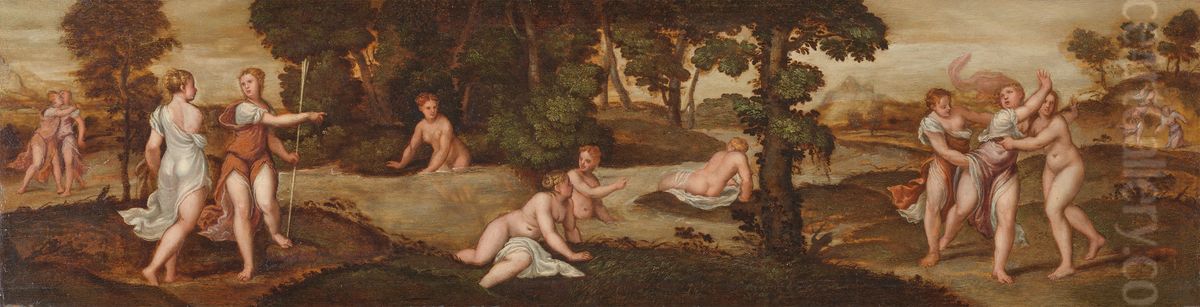 Diana and Callisto Oil Painting by Paris Bordone