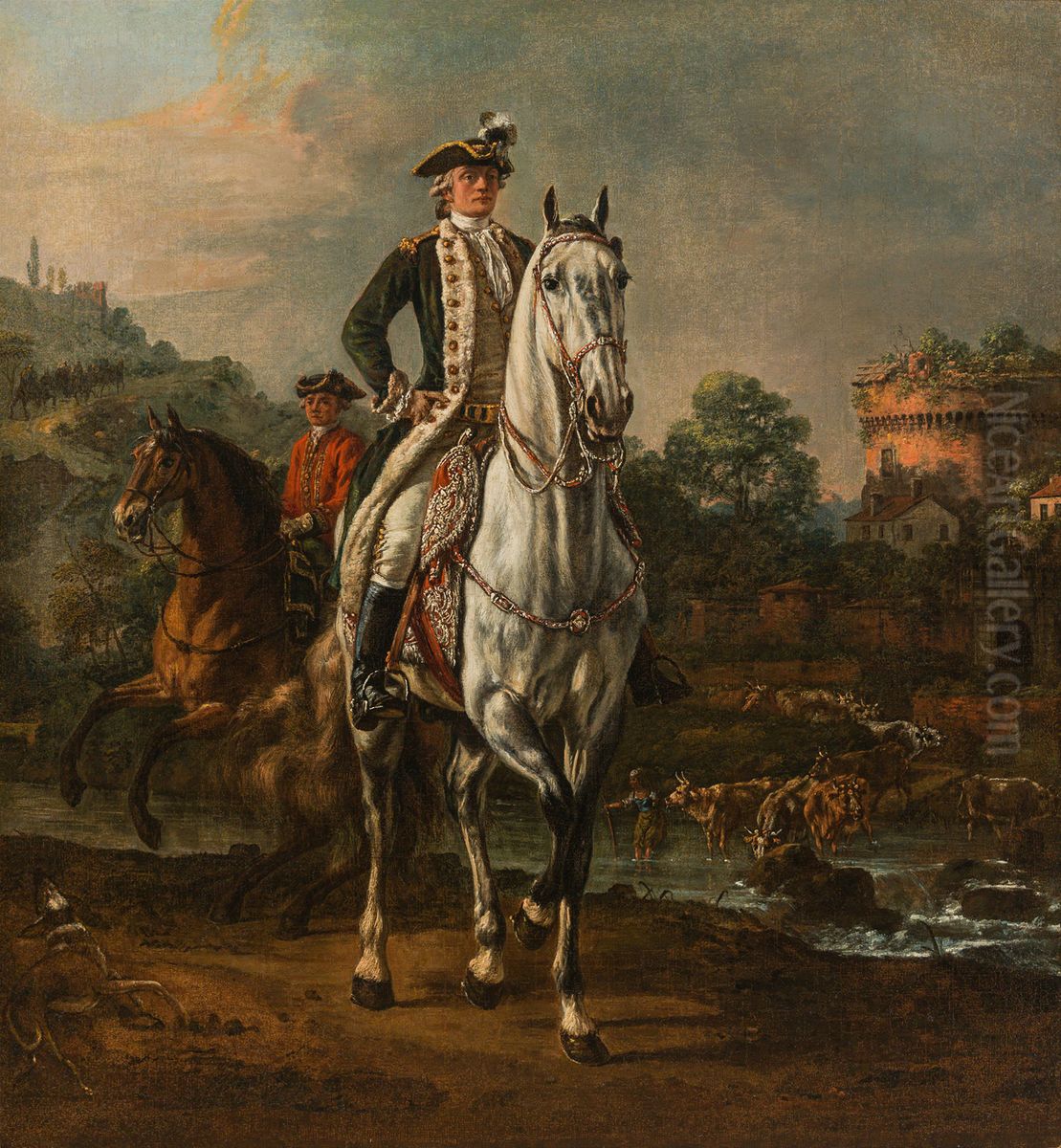 Equestrian Portrait of the King of Poland's Page Gintowt Oil Painting by Bernardo Bellotto