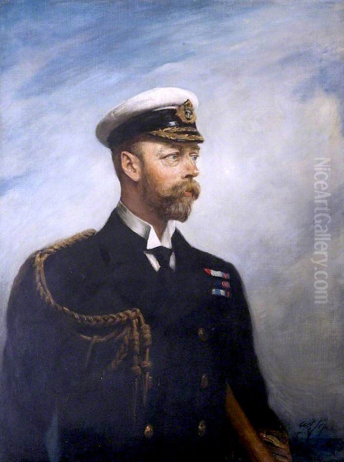 George V (1865-1936) Oil Painting by Arthur Stockdale Cope