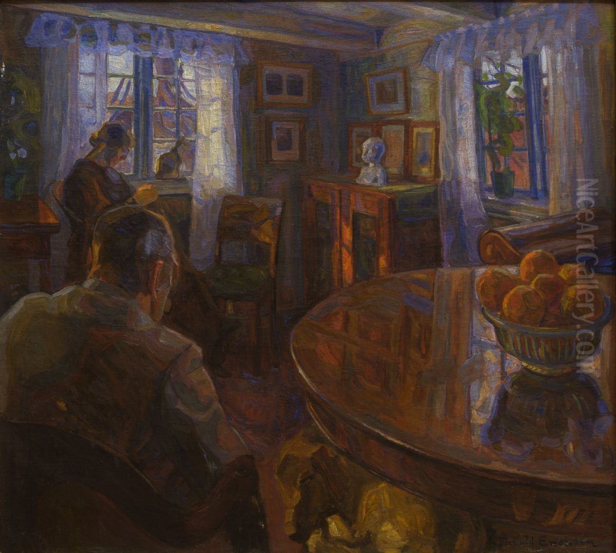 Interior Oil Painting by Thorvald Erichsen