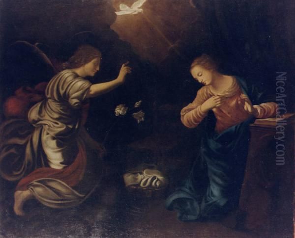 Annunciation Oil Painting by Antonio Maria Crespi Castoldi