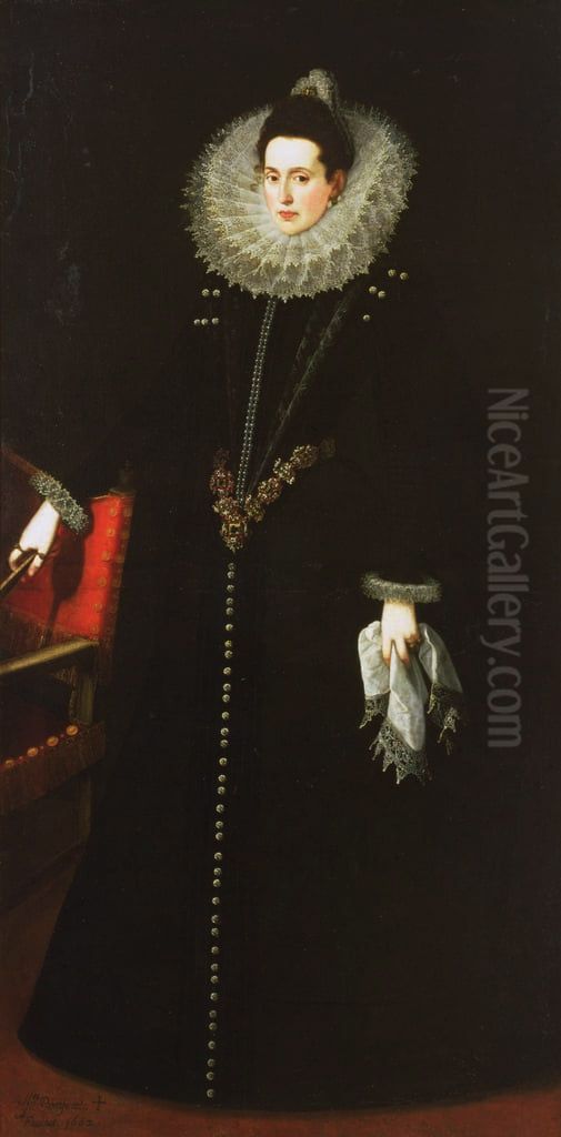 Portrait of Catalina de la Cerda Oil Painting by Juan Pantoja de la Cruz
