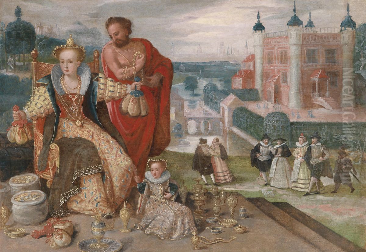 Allegory of covetousness. Oil Painting by Herman Hahn