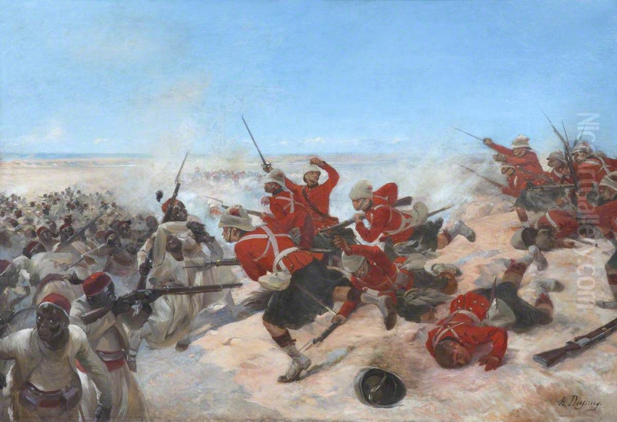 Bataille de Tel-el-Kebir Oil Painting by Henri Louis Dupray